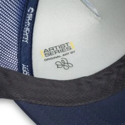 Sunday Afternoons Midnight Mountain Trucker -hat artist series trucker midnight mountain sweatband artist stamp detail ss20 2500px