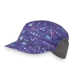 Sunday Afternoons Kids' Arctic Ice Cap -hat kids arctic ice cap purple arctic nights front flaps up fw22 2500px
