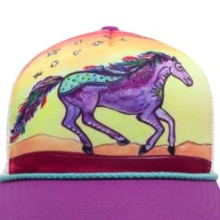 Sunday Afternoons Kids' Horse Feather Cooling Trucker -hat kids artist series cooling trucker horse feather front artwork detail ss20 2500px