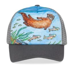 Sunday Afternoons Kids' River Otter Trucker -hat kids artist series trucker river otter art detail ss21 2500px