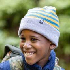 Sunday Afternoons Kids' Saturn Beanie -hat kids saturn beanie gold stripe cloud gray male fw21 2140px